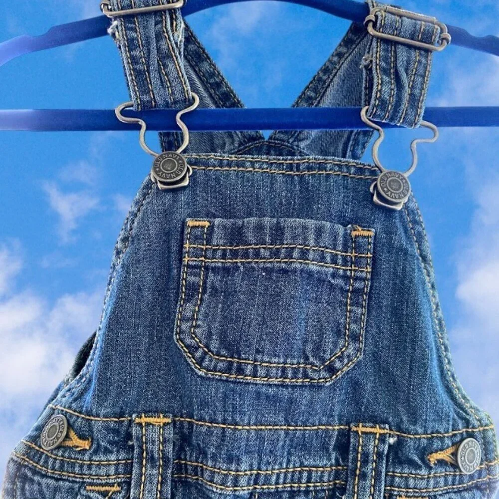 Old Navy Little Boy's Blue Denim Cotton Overalls